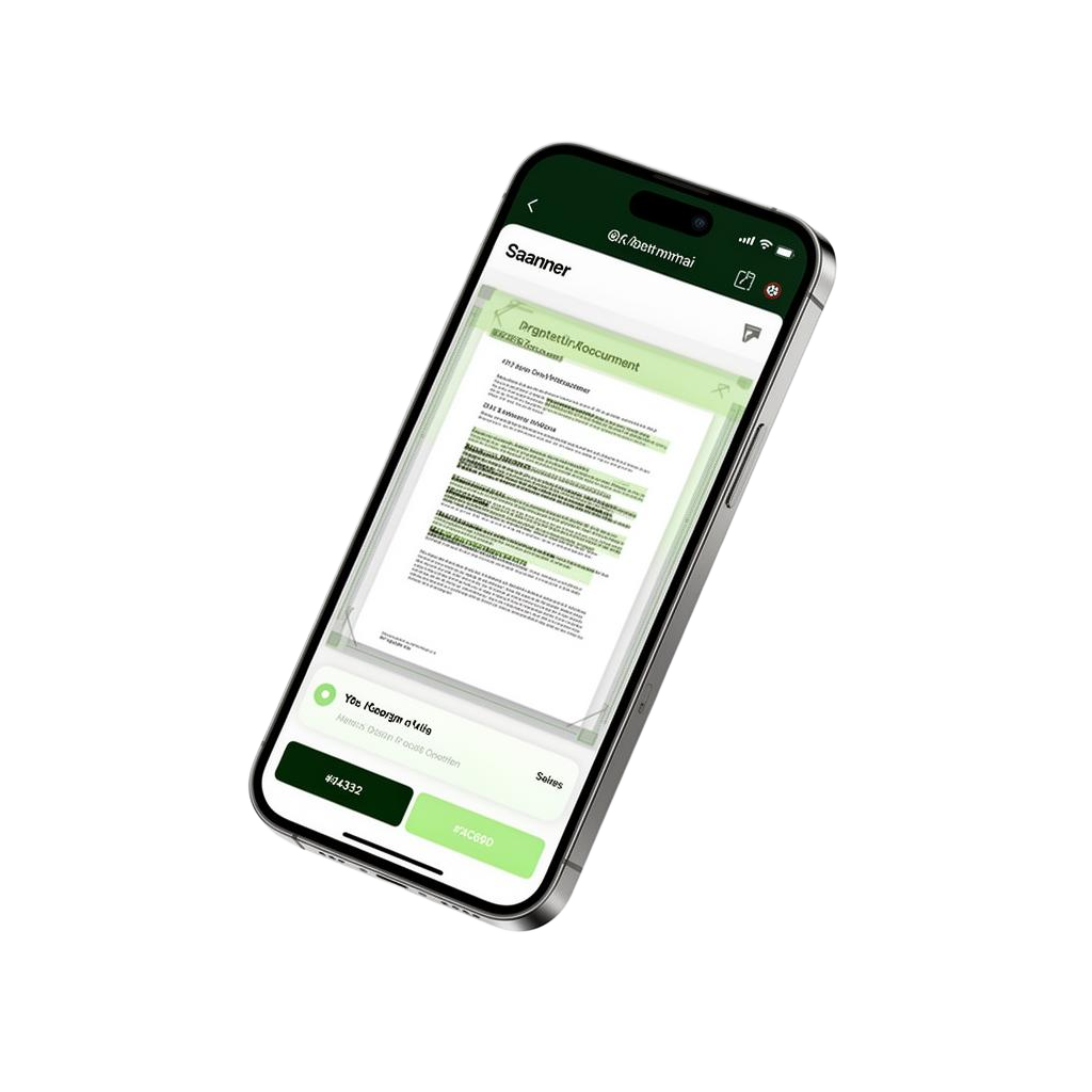ScanHonest app on iPhone showing document scanner